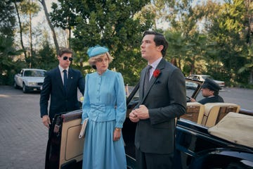 the crown s4 picture shows princess diana emma corrin and prince charles josh o connor filming location palacio monte miramar, malaga