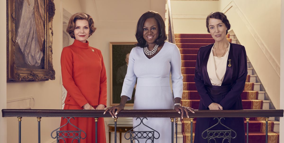l r michelle pfeiffer as betty ford, viola davis as michelle obama and gillian anderson as eleanor roosevelt in the first lady  photo credit ramona rosalesshowtime
