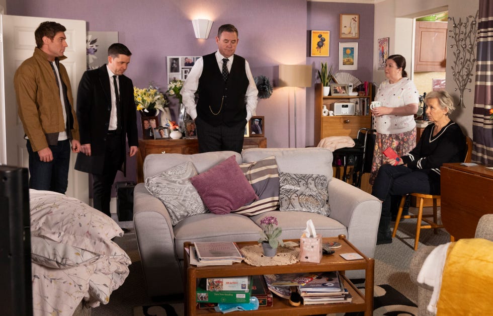 theo silverton, todd grimshaw, eileen grimshaw, george shuttleworth, mary taylor, coronation street
