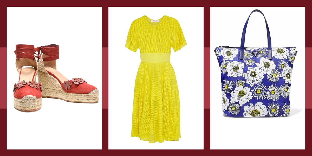 Yellow, Clothing, Dress, Footwear, Day dress, Pattern, Pattern, Design, Bag, Shoe, 