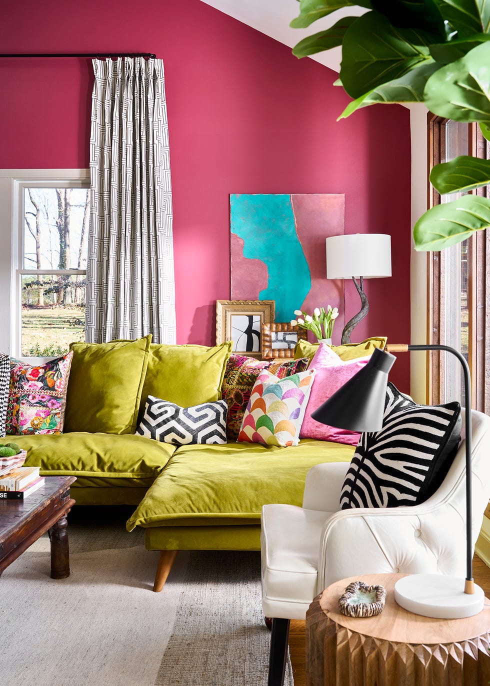 pink living room