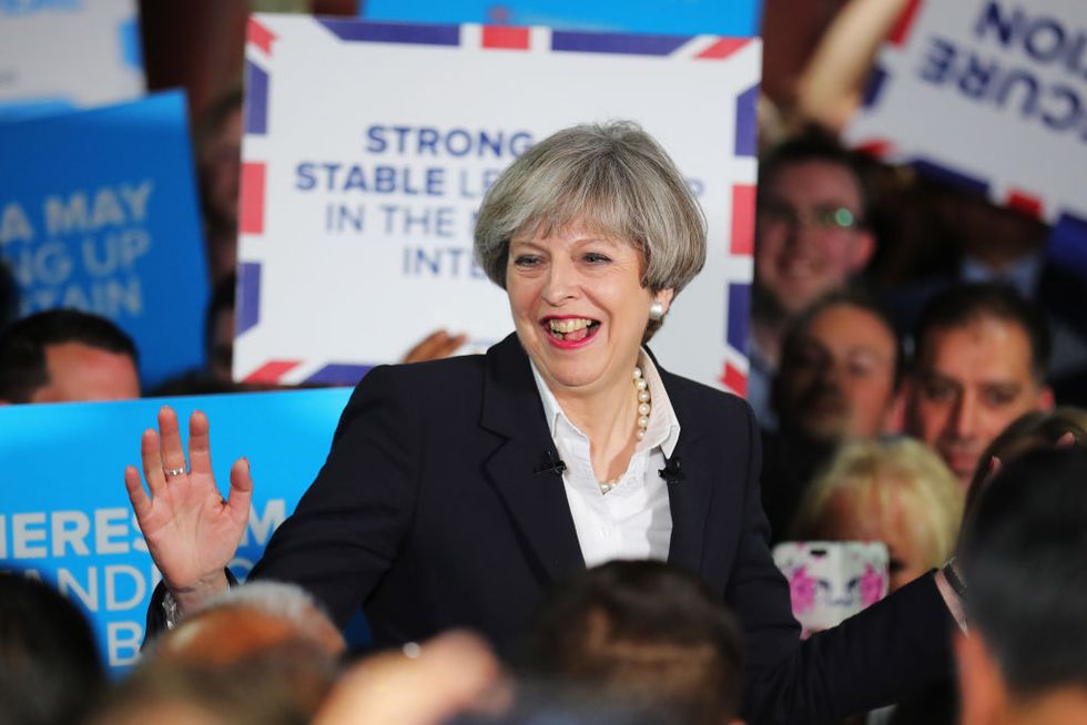 Theresa May campaigning for the General Election