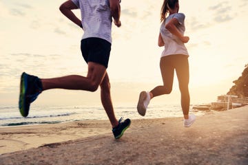 running on the beach