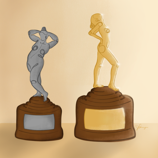 illustrated trophies of women's bodies