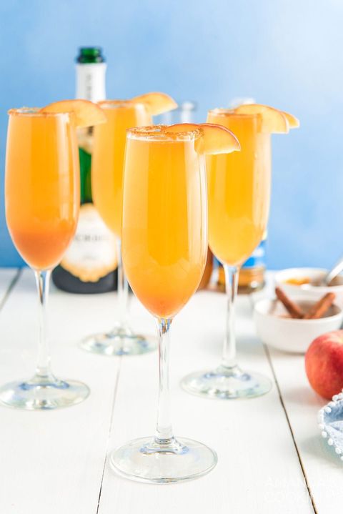 champagne cocktails caramel apple mimosa