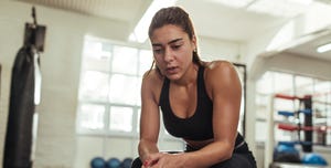 vrouw in de sportschool