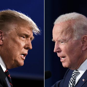 donald trump and joe biden facing each other during the first 2020 presidential debate