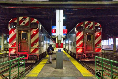 this is chicago  metra train at chicago union station