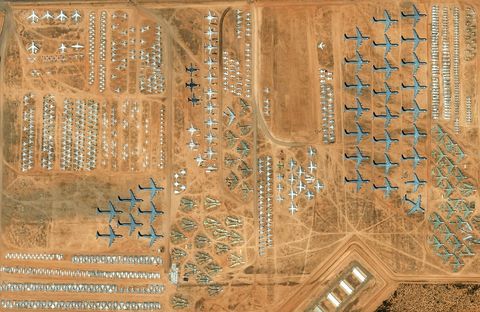 satellite imagery of the 309th aerospace maintenance and regeneration group facility in tucson, arizona