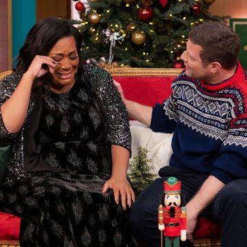 this morning's alison hammond becomes emotional and cries as her co host dermot o'leary puts a hand on her shoulder to comfort her