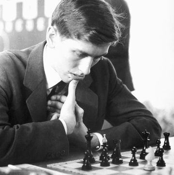 bobby fischer contemplating chess move