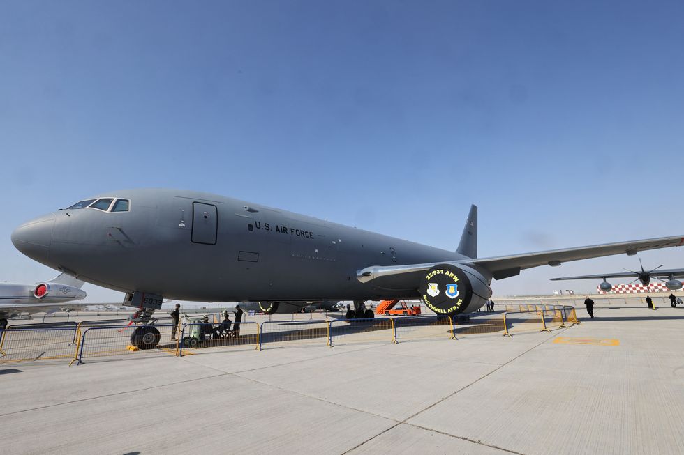 a kc 46a tanker at the uae airshow