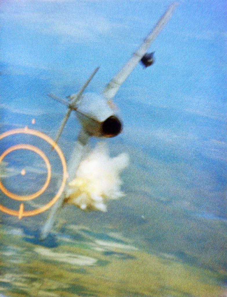 mig 17 getting hit on wing