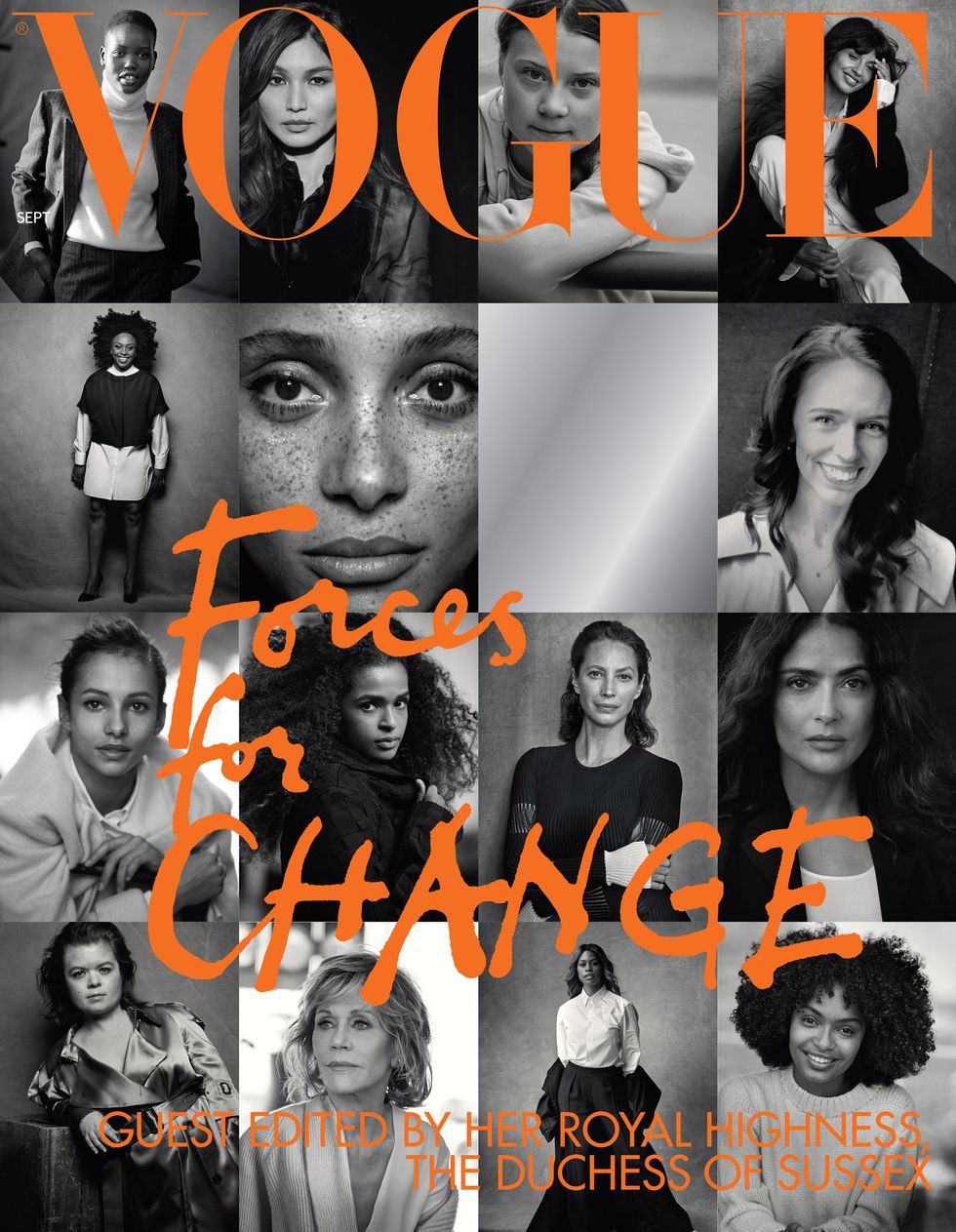 The cover of British Vogue's September issue, guest edited by Meghan Markle