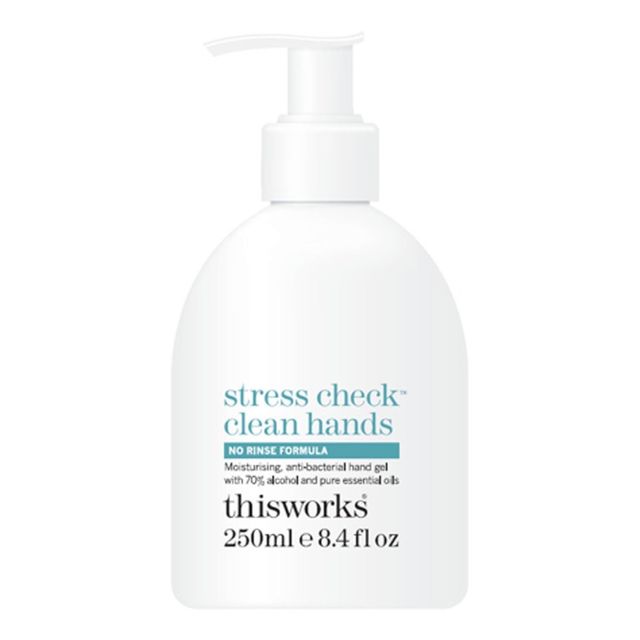 this works stress check clean hands   anti bacteriële handgel