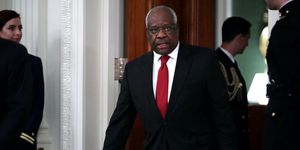 washington, dc   october 08 us supreme court associate justice clarence thomas arrives for the ceremonial swearing in of associate justice brett kavanaugh in the east room of the white house october 08, 2018 in washington, dc kavanaugh was confirmed in the senate 50 48 after a contentious process that included several women accusing kavanaugh of sexual assault kavanaugh has denied the allegations photo by chip somodevillagetty images