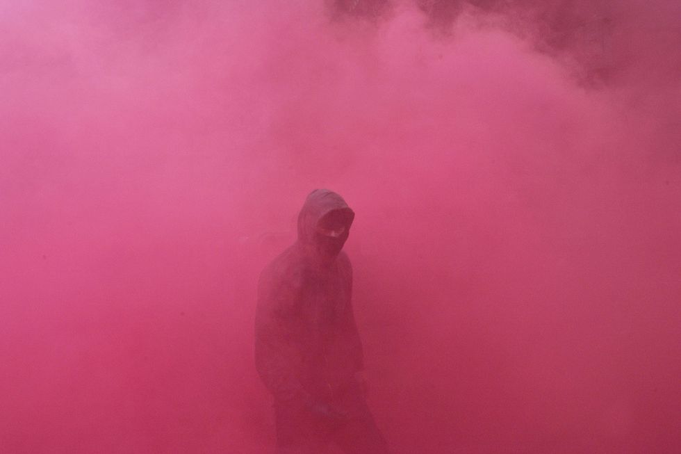 Pink, Red, Atmospheric phenomenon, Purple, Magenta, Violet, Atmosphere, Smoke, Sky, Fog, 
