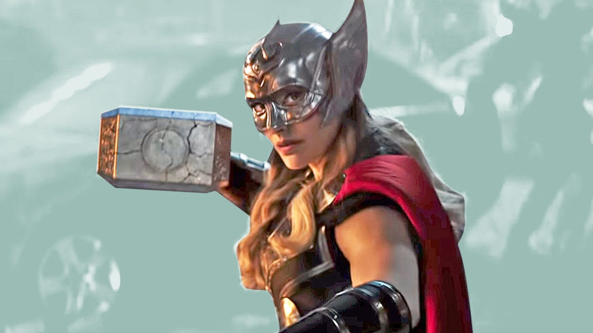 Thor the God of Thunder wielding the mighty hammer Mjollnir or