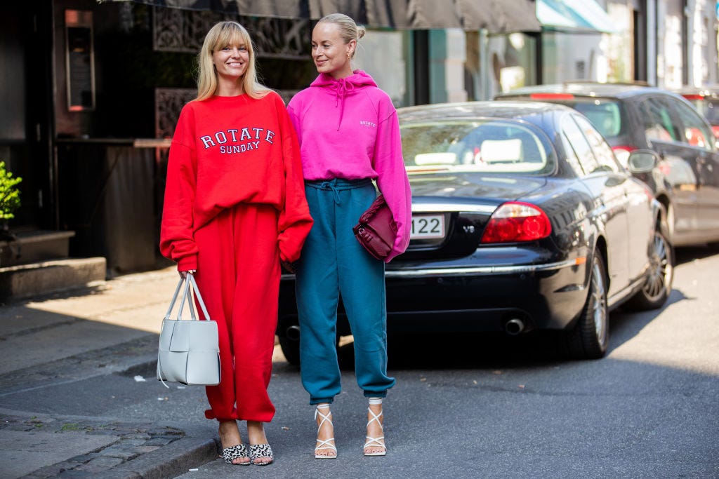 red monogram jogging pants