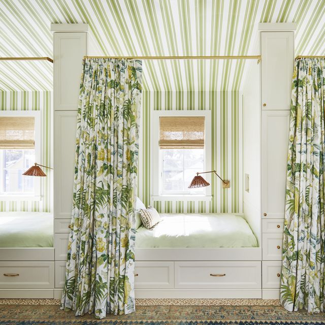 Light Blue Stripe Fabric, Wallpaper and Home Decor