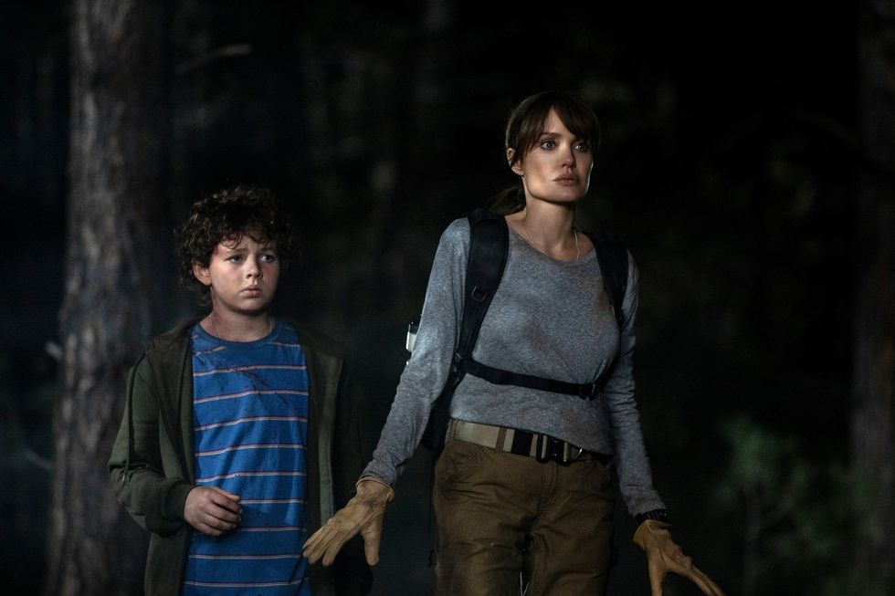 angelia jolie as hannah and finn little as connor in those who wish me dead film still