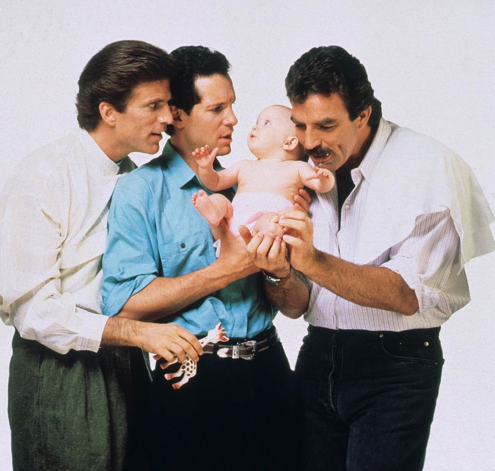 on screen dads  three men and a baby