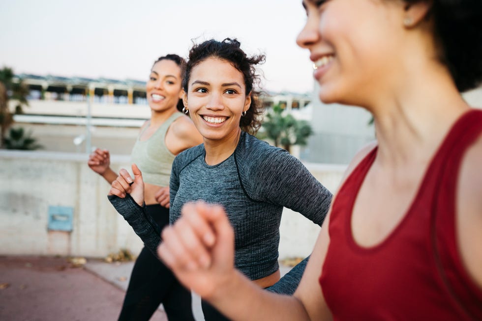 three woman workingout