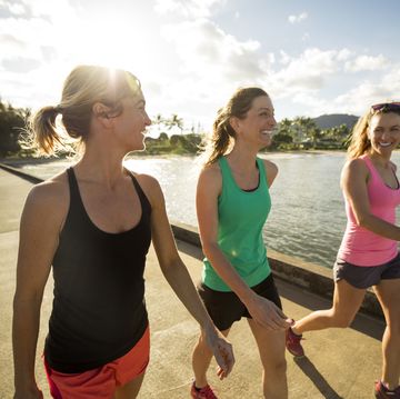three women exercising