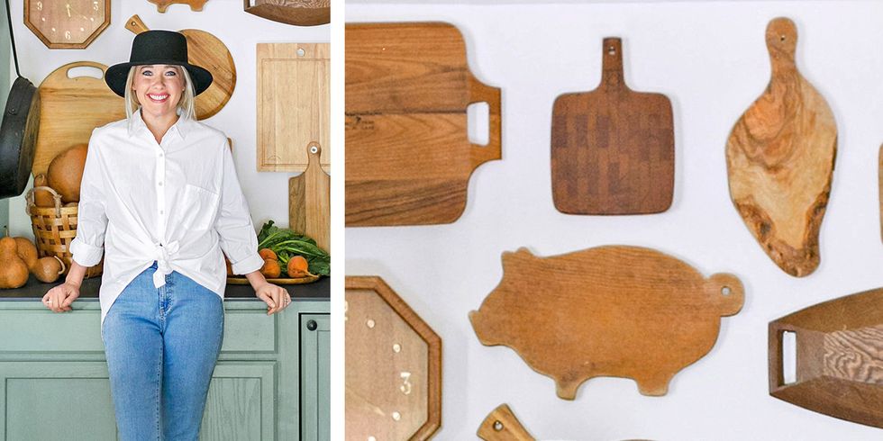 thrill of the hunt claire brody of austin, tx with her collection of cutting boards