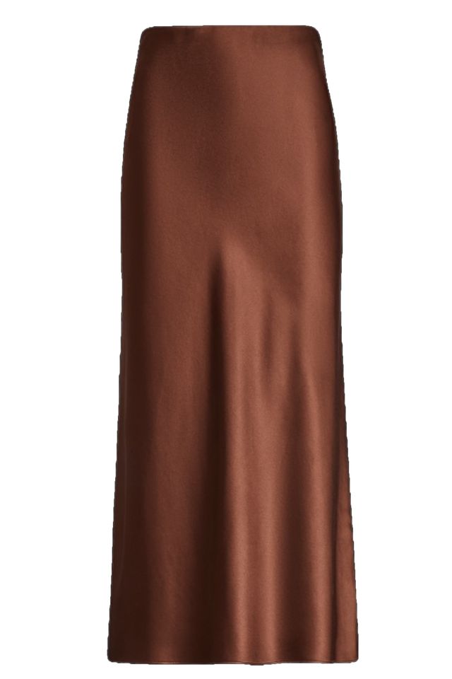 Clothing, Pencil skirt, Brown, A-line, Leather, Waist, Satin, 
