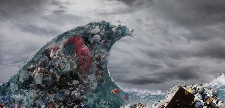 tidal wave of garbage and pollution