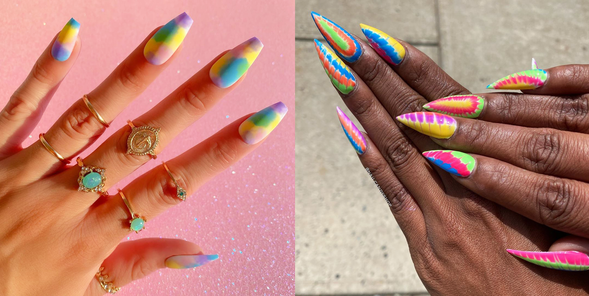 3 Tie Dye Nail Tutorials and Design Ideas for 2022