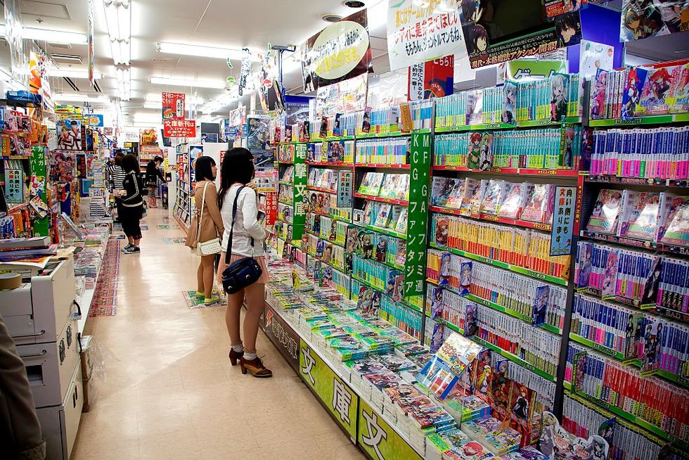 Shop Selling Japanese Manga And Anime Cartoons. Kyoto. Japan.