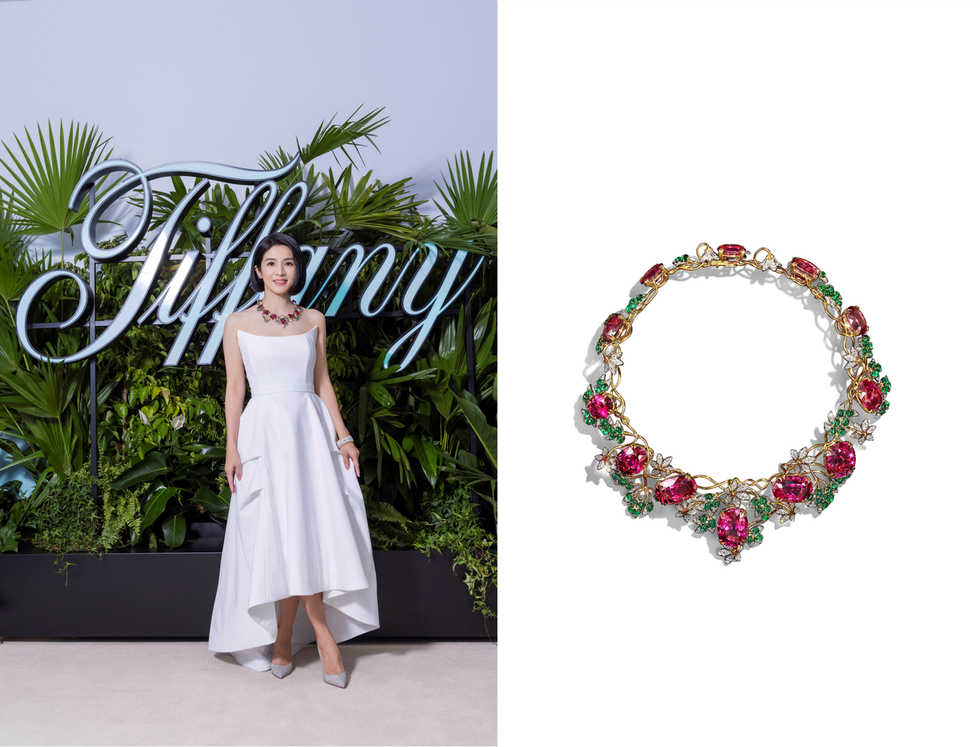 高級珠寶品牌tiffany以最奢華耀眼之姿於高雄流行音樂中心的珊瑚礁群登場，大放粉紅光芒！