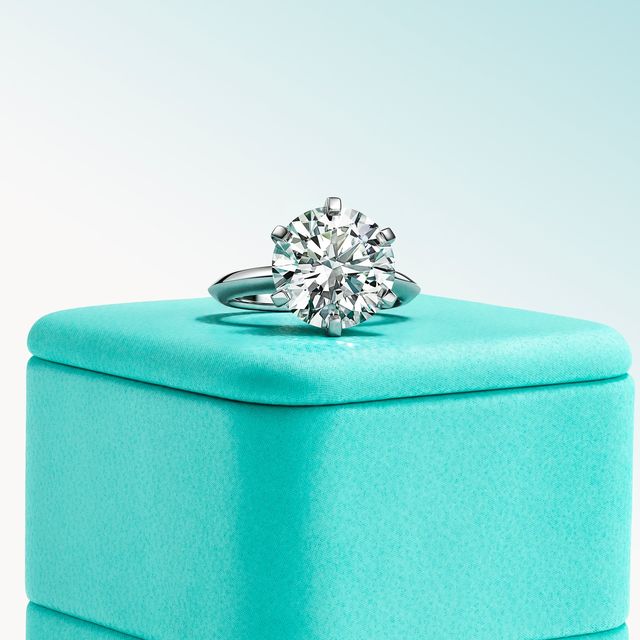 a ring on a blue table
