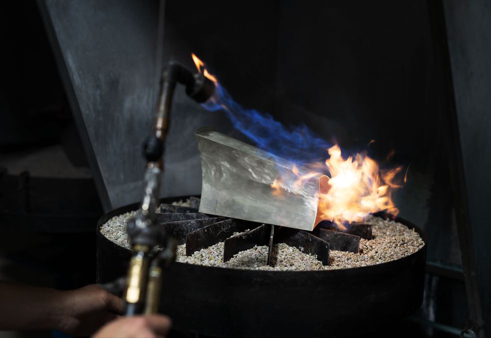 tiffany super bowl trophy being forged in fire