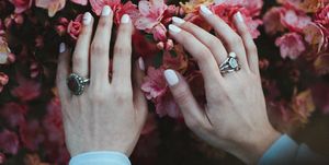 Nail, Finger, Hand, Pink, Spring, Flower, Gesture, Nail care, Manicure, Plant, 