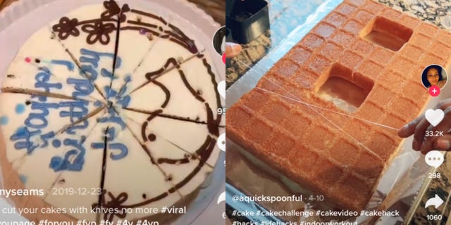 tiktok cake cutting hack