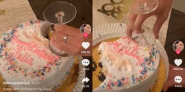 tiktok wine glass cake cutting hack