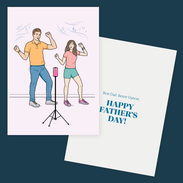 celebration of fathers day with a father and daughter dancing