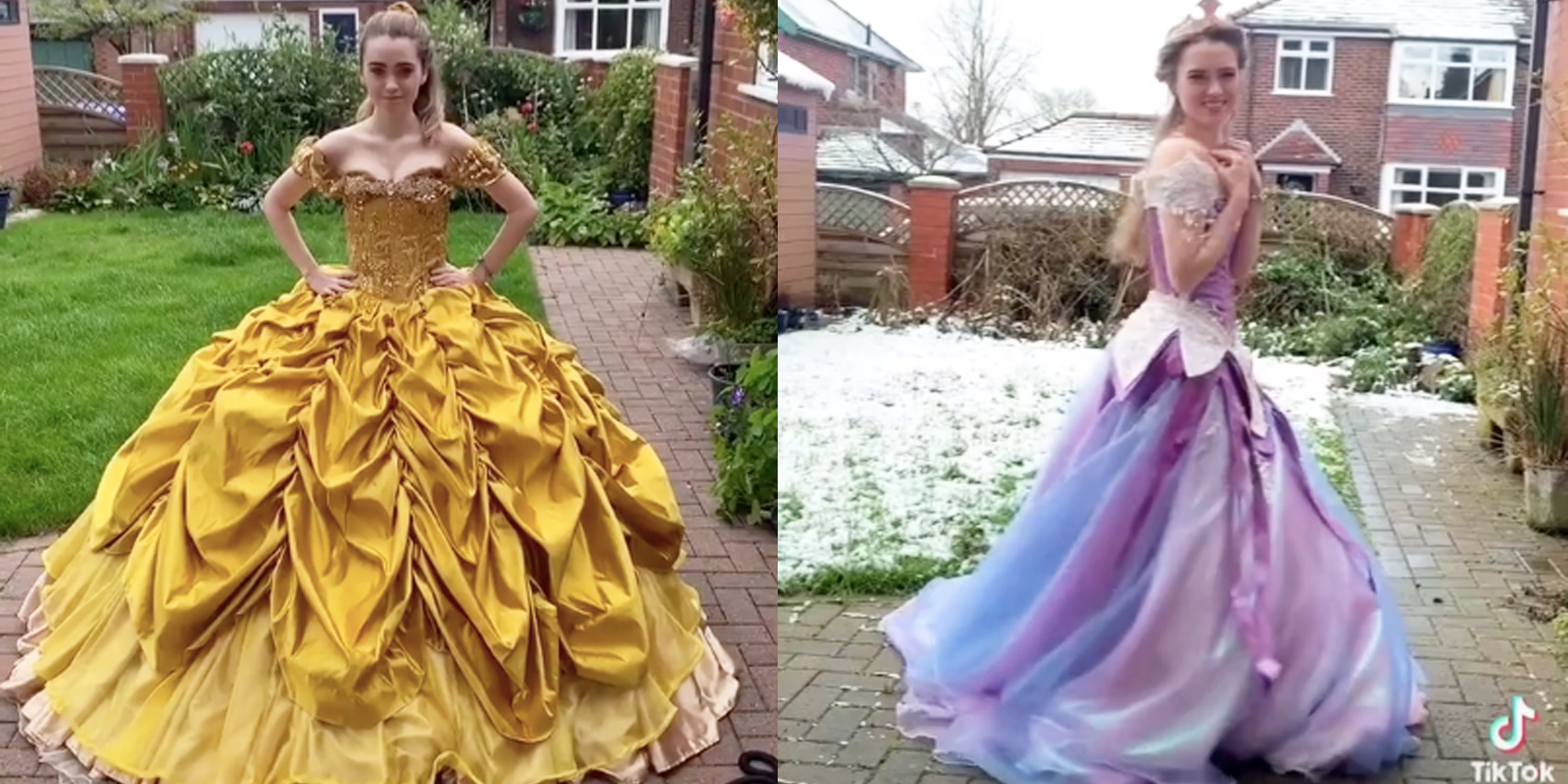 TikTok account creates real-life Disney princess dresses picture photo