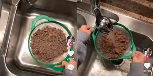 tiktok of someone rinsing ground beef is going viral