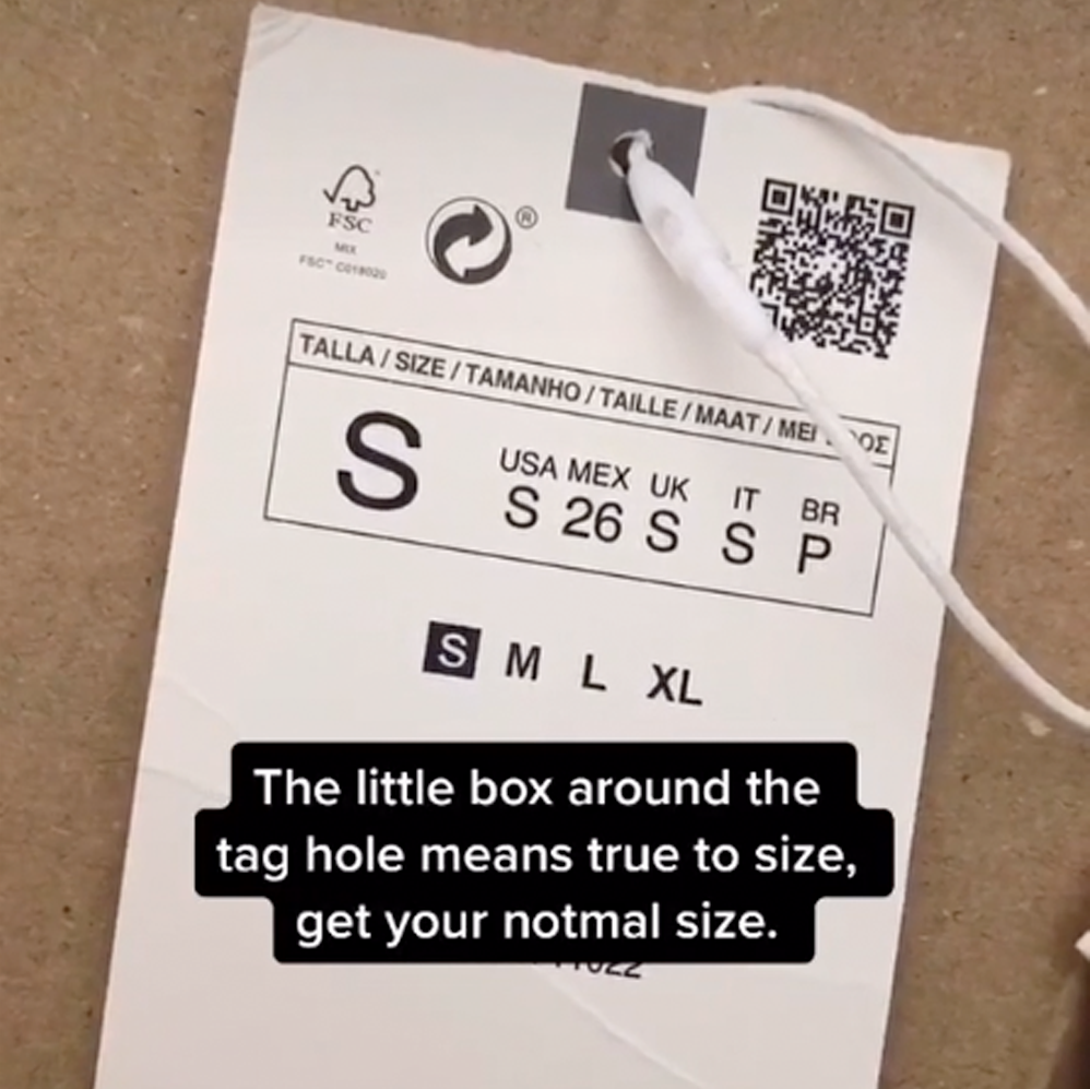omdraaien verbanning Niet essentieel This TikTok Zara size hack is going viral