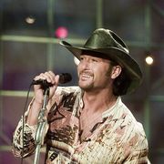 the tonight show with jay leno    tim mcgraw    air date 05152003    episode 2490    pictured l r musical guest tim mcgraw performs on may 15, 2000  photo by paul drinkwaternbcu photo banknbcuniversal via getty images via getty images