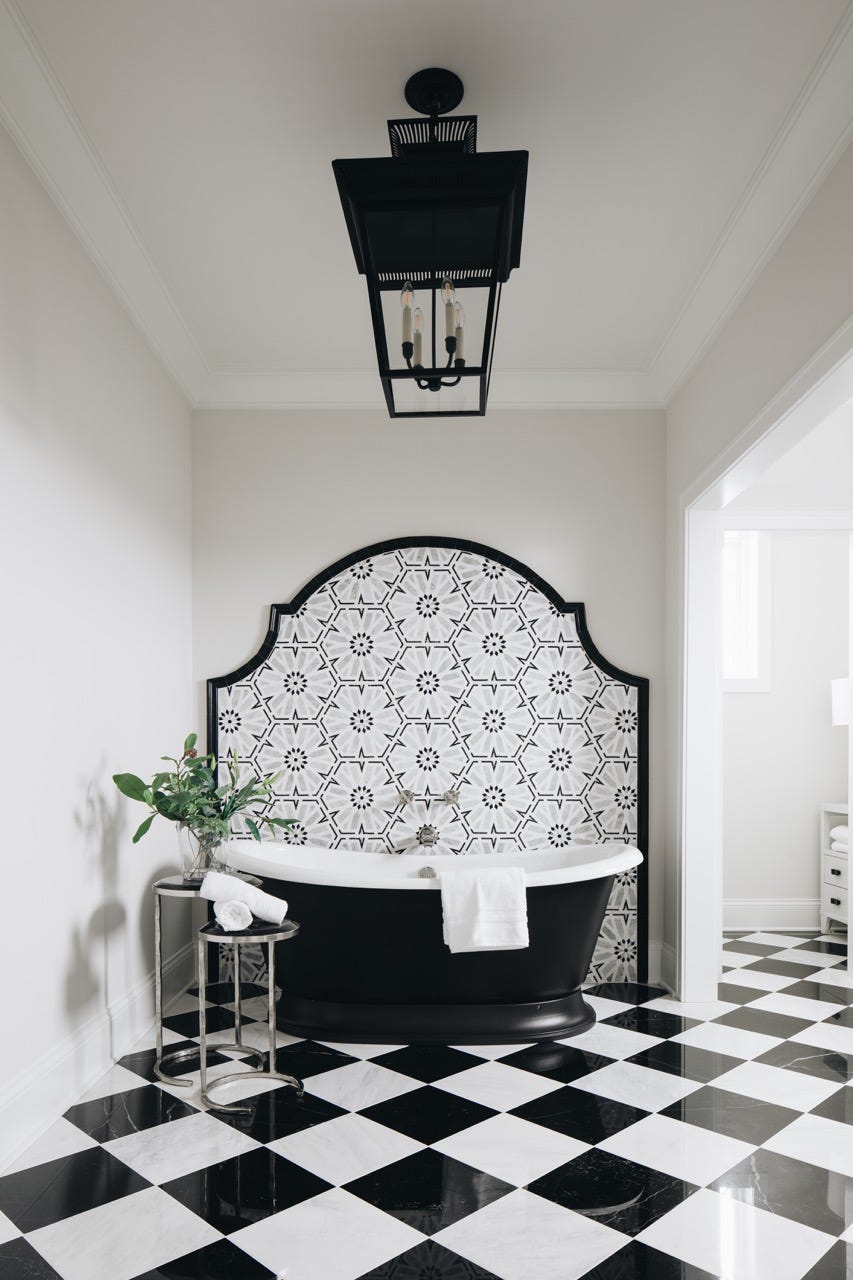 black and white bathroom