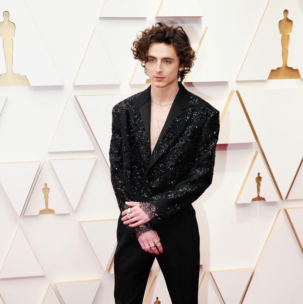 Timothée Chalamet Goes Shirtless in Louis Vuitton at 2022 Oscars