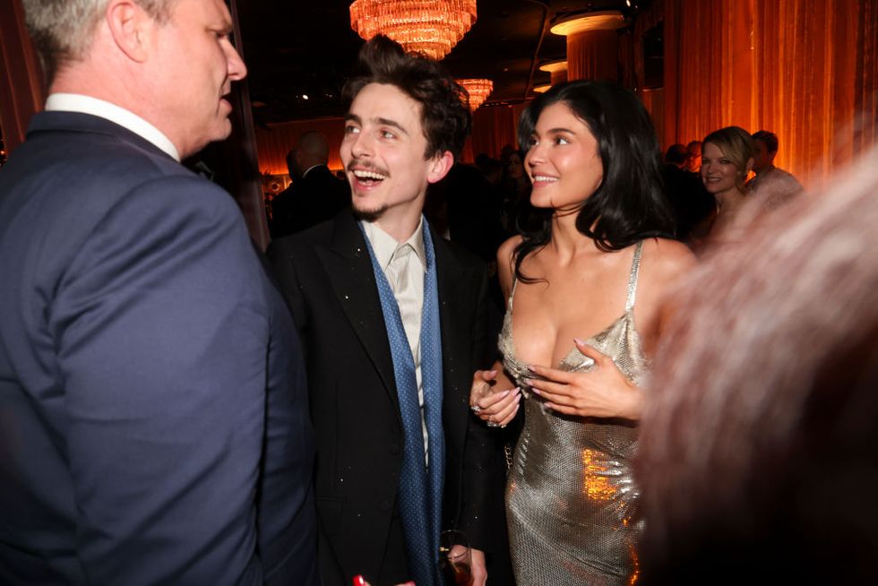 Timothée Chalamet and Kylie Jenner at the Golden Globes