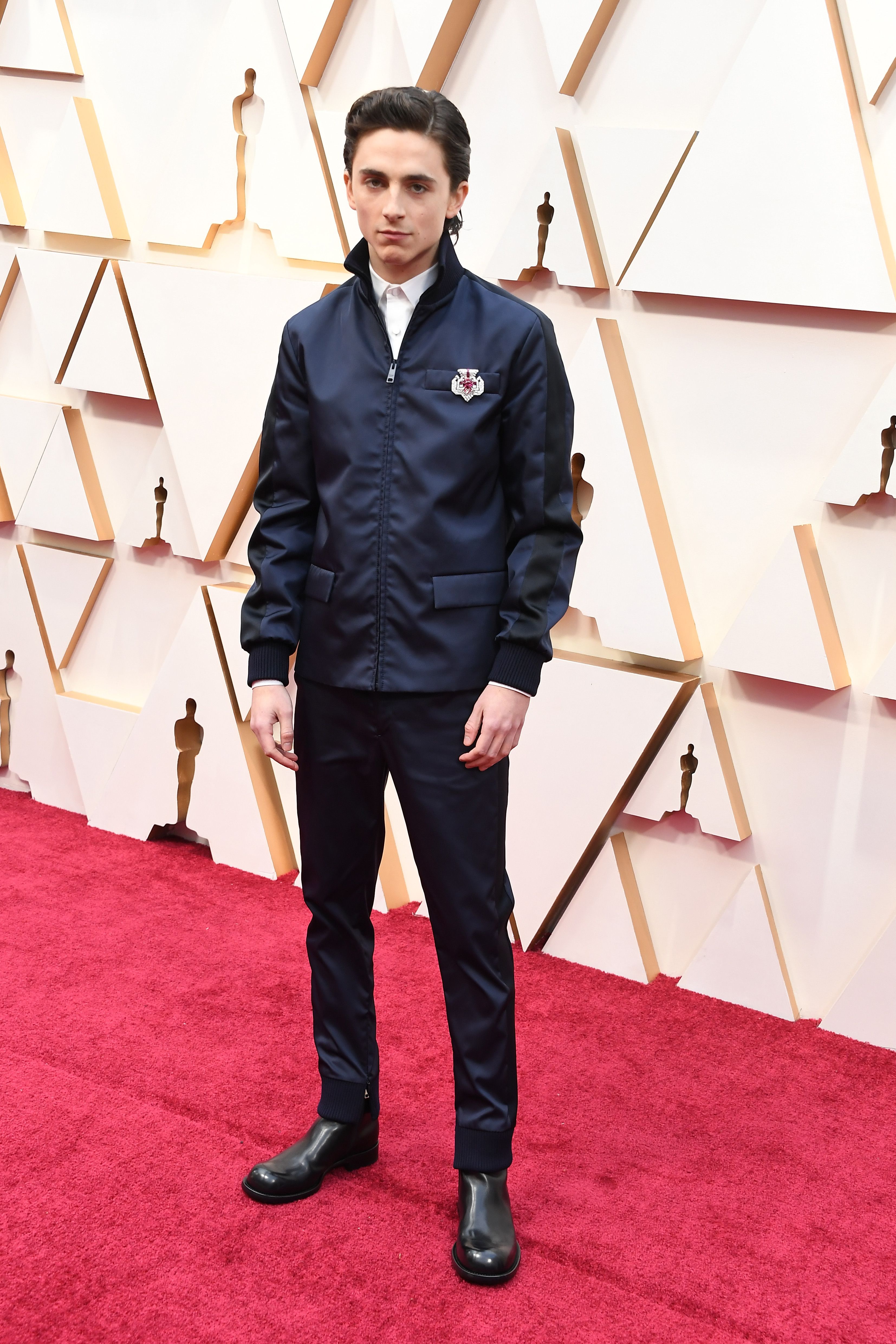 Timothée Chalamet Returns to the Red Carpet in a Very Shiny Suit