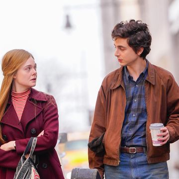 elle fanning and timothee chalamet filming a complete unknown