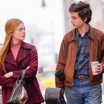 elle fanning and timothee chalamet filming a complete unknown